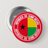 Guinee-Bissau Ronde Emblem Button 7,6 Cm (Voorkant /achterkant)