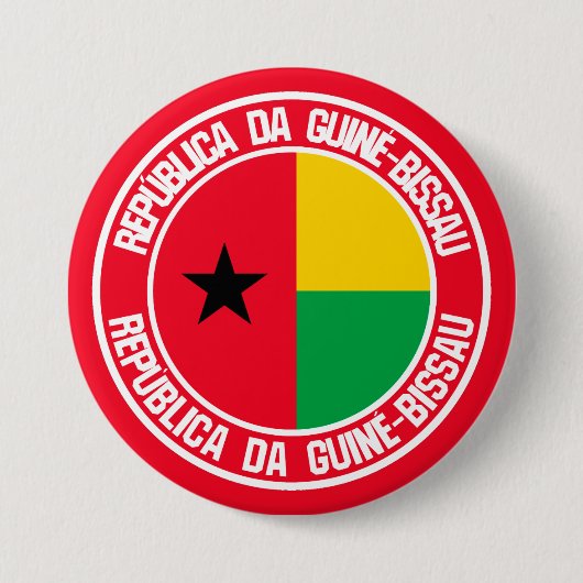 Guinee-Bissau Ronde Emblem Button 7,6 Cm (Voorkant)