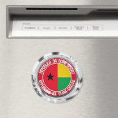 Guinee-Bissau Ronde Emblem Magneet (Insitu (Vaatwasser))