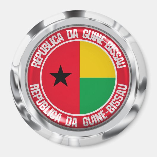 Guinee-Bissau Ronde Emblem Magneet (Voorkant)