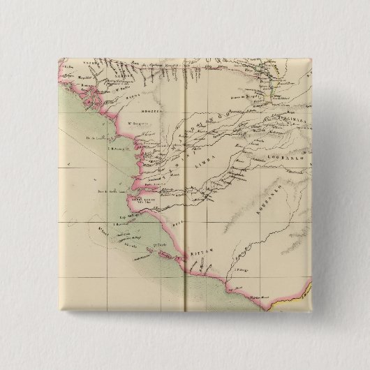 Guinee-Bissau, Sierra Leone, Afrika Vierkante Button 5,1 Cm (Voorkant)