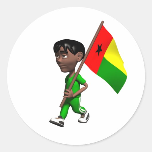 Guinee-Bissau-ticker Ronde Sticker (Voorkant)