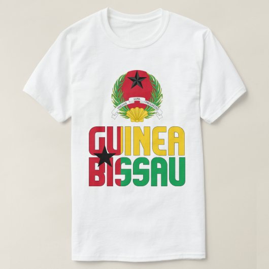 Guinee-Bissau vlag en wapenschild T-shirt (Design voorkant)