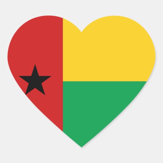 Guinee-Bissau Vlag Hart Sticker (Voorkant)