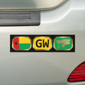 Guinee-Bissau Vlag Kaart Code Bumpersticker (Op auto)