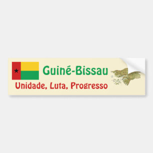 Guinee-Bissau Vlag + Landkaart Bumpersticker