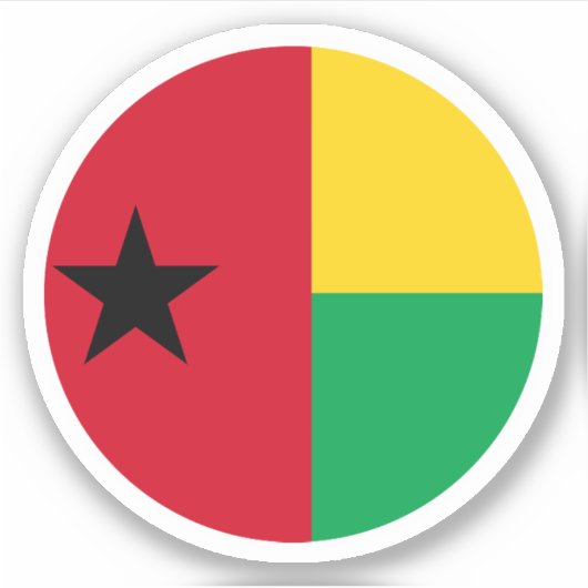 Guinee-Bissau Vlag Ronde Sticker (Voorkant)