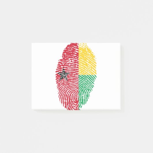 Guinee-Bissau Vlag Vingerprint land Pride Post-it® Notes (Voorkant)