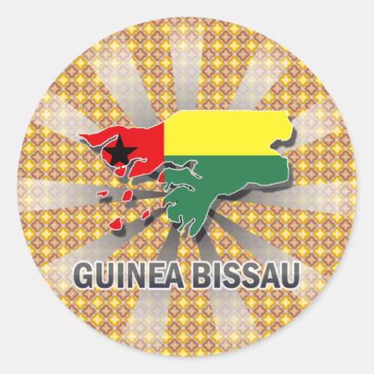 Guinee-Bissau Vlaggenkaart 2.0 Ronde Sticker (Voorkant)