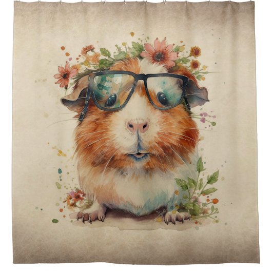 Guinee-Bissause Waterverf Douchegordijn (Voorkant)