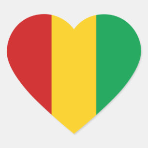 Guinee-Conakry Flag Heart Sticker
