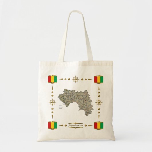Guinee-Conakry Map + Flags Bag Tote Bag (Voorkant)