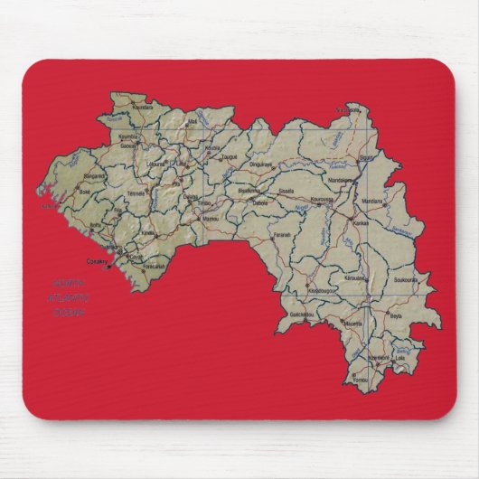 Guinee-Conakry Map Mousepad Muismat (Voorkant)