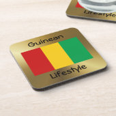 Guinee-Conakry Onderzetter met vlag en tekst (Linkerzijde)