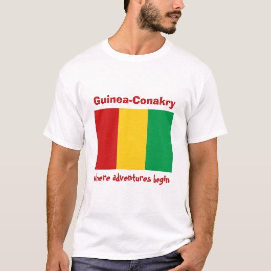 Guinee-Conakry vlag + Map + Tekst T-Shirt (Voorkant)
