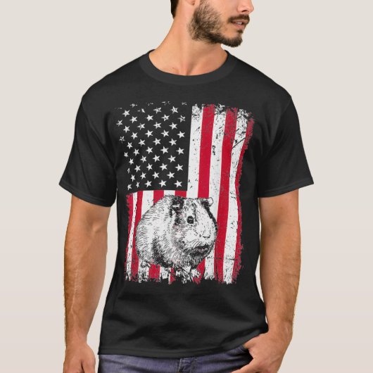 Guinee-Dierenvriend Amerikaanse vlag Zook T-shirt (Voorkant)