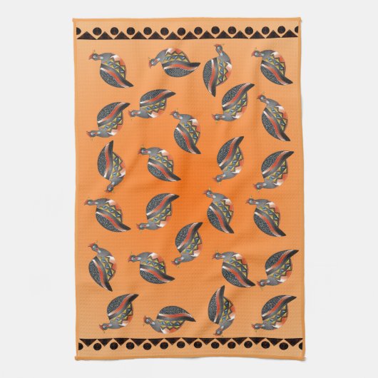 GUINEE FOWL 35 OVER DRUKTE EN GRENZEN THEEDOEK (Verticaal)