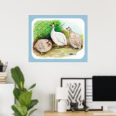 Guinee Fowl buiten Poster (Thuiskantoor)
