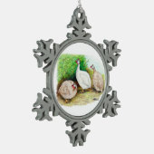 Guinee Fowl buiten Tin Sneeuwvlok Ornament (Links)