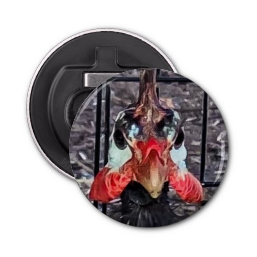 Guinee Fowl Button Flesopener (Voorkant)