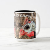 Guinee Fowl Tweekleurige Koffiemok (Voorkant rechts)