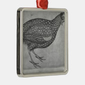 Guinee Fowl uit het Album van de Vallardi Metalen Ornament (Rechts)