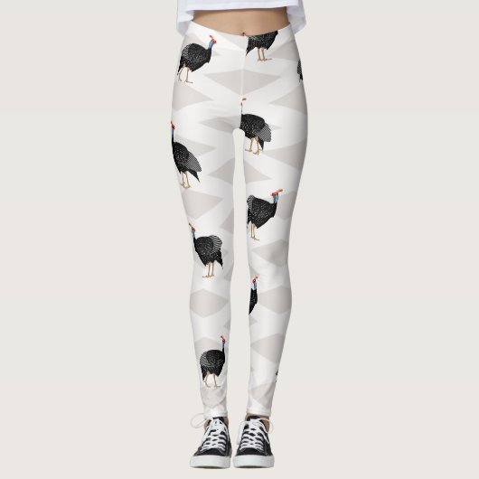 Guinee gevogelte Vogelpatroon Leggings (Voorkant)