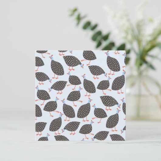 Guinee Hen Bird Advieskaart (Staand voorkant)