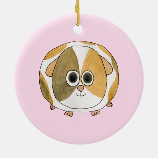 Guinee op Roze. Keramisch Ornament (Achterkant)