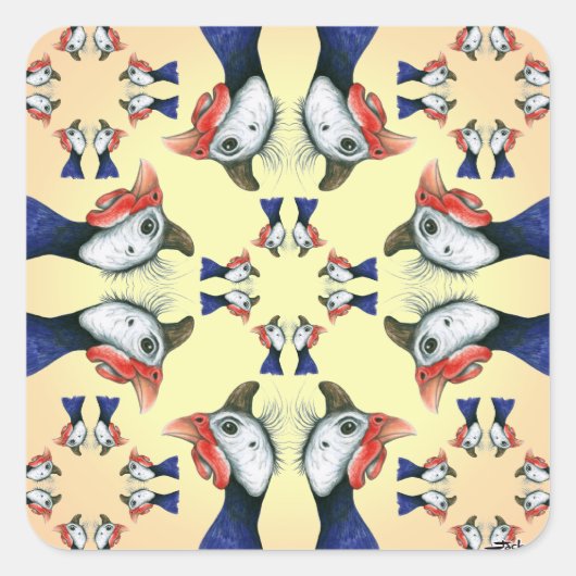 Guinee overal! vierkante sticker (Voorkant)