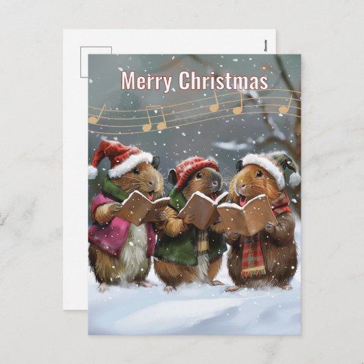 Guinee Pig Carol Singers Feestdagenkaart (Voorkant / Achterkant)