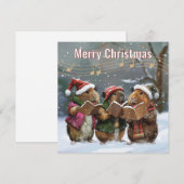 Guinee Pig Carol Singers Kerstbriefje Kaart Notitiekaartje (Voorkant / Achterkant)