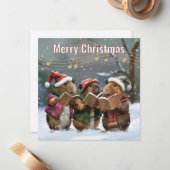 Guinee Pig Carol Singers Kerstbriefje Kaart Notitiekaartje (Voorkant / Achterkant in situ)