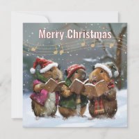 Guinee Pig Carol Singers Kerstbriefje Kaart