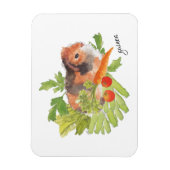 Guinee Pig Carrot Salad Waterverf Magnet Magneet (Verticaal)
