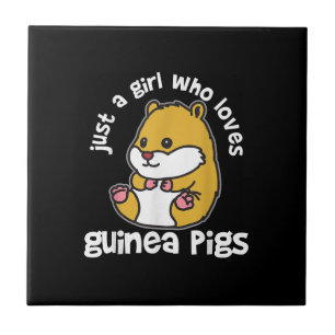 Guinee Pig Cute Pet is gewoon een meisje dat er va Tegeltje