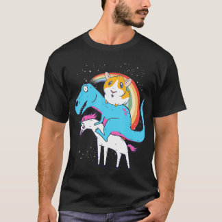 Guinee Pig Dinosaur Riding Unicorn Kinder Mannen R T-shirt
