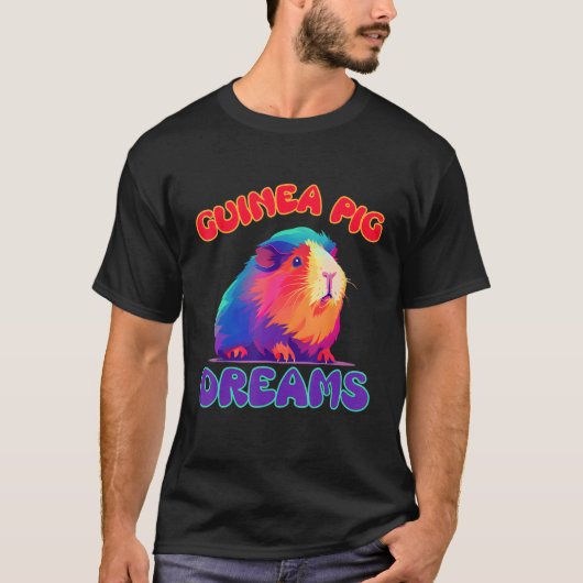 Guinee Pig Dreams Kleurrijke G Pig Design T-shirt (Voorkant)