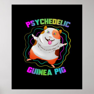 Guinee Pig EDM Party Pet   Colorful Guinea Pig Poster