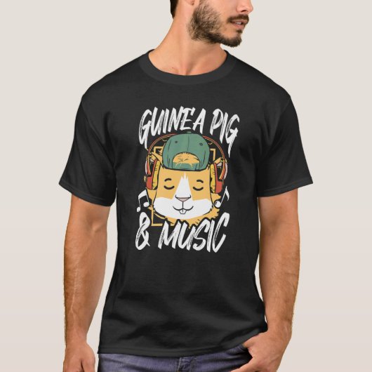 Guinee Pig en Muziek Dierenvriend Huisdier Eigenaa T-shirt (Voorkant)