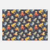 Guinee Pig, Frog & Fish Chalk Tekening Schattigee  Inpakpapier Vel (Voorkant 2)