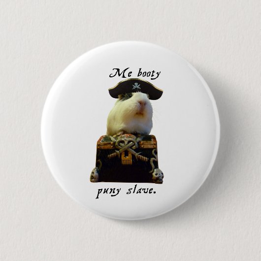 Guinee Pig Funny Pirate Ronde Button 5,7 Cm (Voorkant)