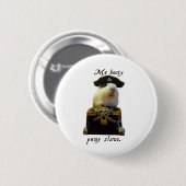 Guinee Pig Funny Pirate Ronde Button 5,7 Cm (Voorkant /achterkant)