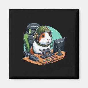 Guinee Pig Gamer Spelen Videogame Wildlife Anima Magneet