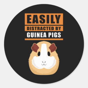 Guinee Pig Gemakkelijk verstoord door parelhoend Ronde Sticker