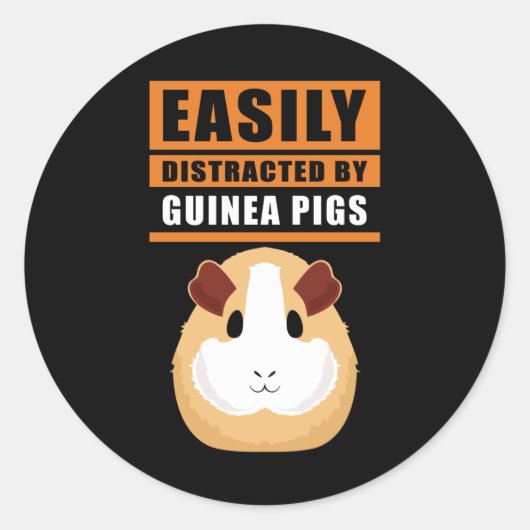 Guinee Pig | Gemakkelijk verstoord door parelhoend Ronde Sticker (Voorkant)