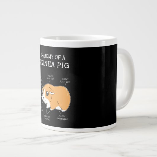 Guinee Pig Gift | Anatomie van een cavia Grote Koffiekop (Voorkant rechts)