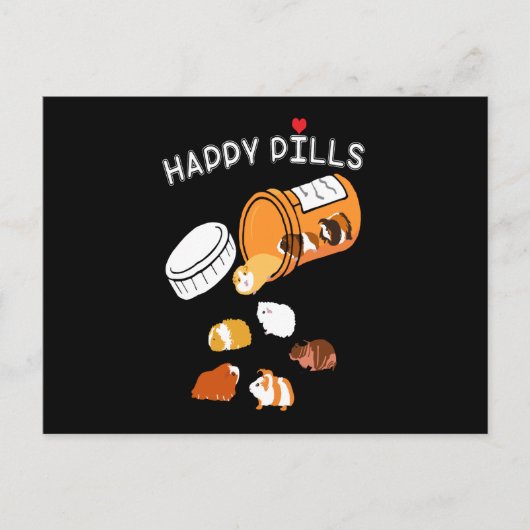 Guinee Pig Gift | Happy Pills Guinea Pig Briefkaart (Voorkant)