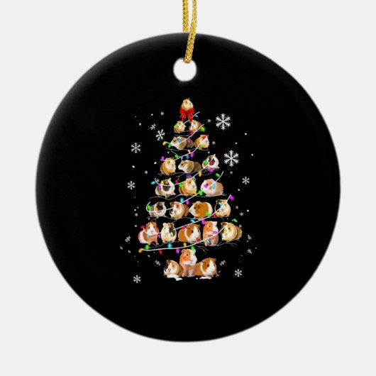 Guinee Pig Gift | Kerst-pastei Keramisch Ornament (Voorkant)