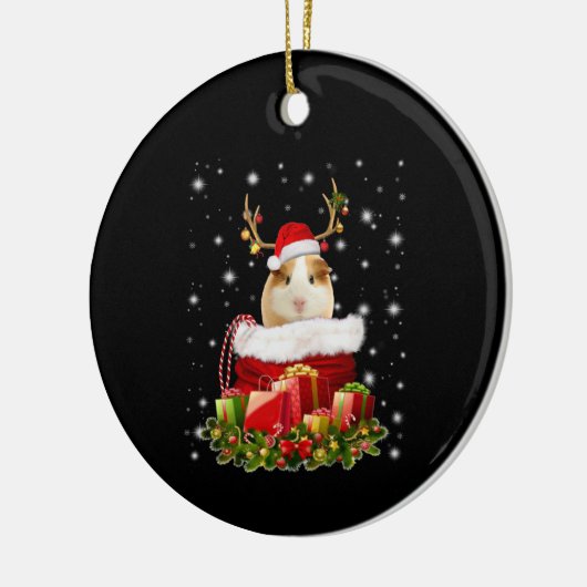 Guinee Pig Gift | Kerst-pastei Keramisch Ornament (Links)